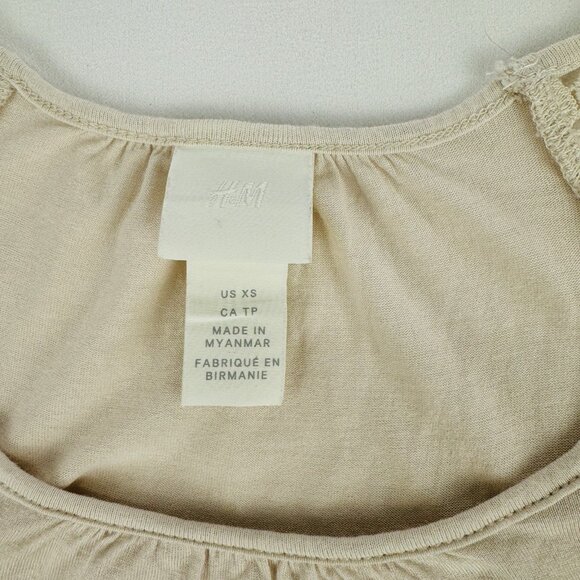 Coquette Lace H&M Tank Top Beige XS - Picture 2 of 5